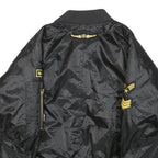 Womens Black Polyester Military Style Jacket S Woven Classic Zip Patches