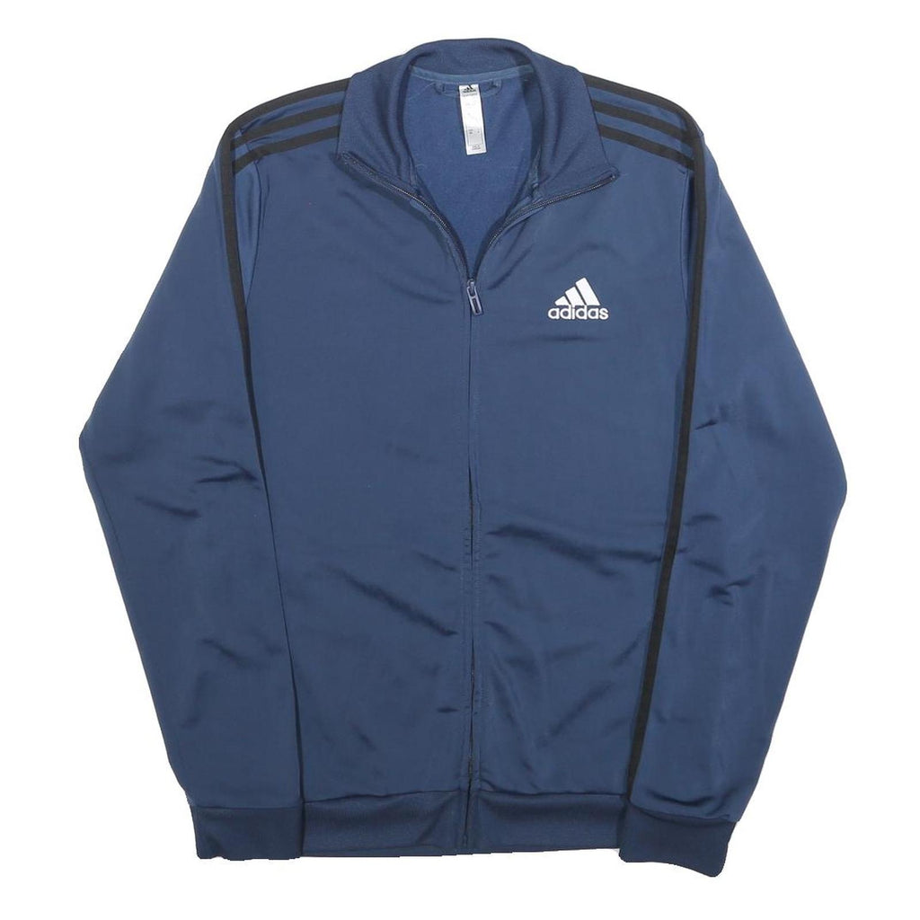 ADIDAS Mens Blue & Black Track Jacket S Polyester Zip Sportswear