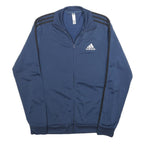 ADIDAS Mens Blue & Black Track Jacket S Polyester Zip Sportswear