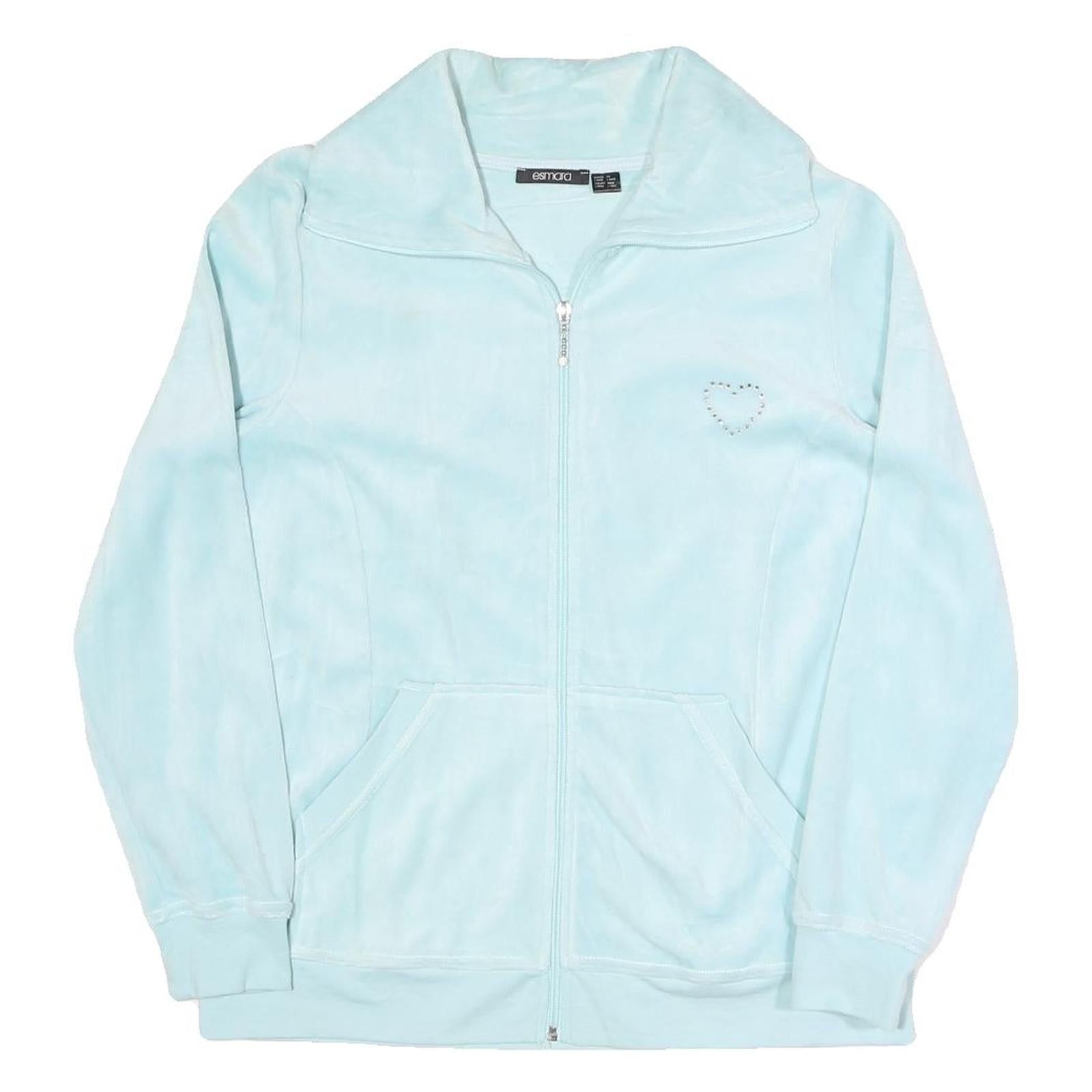 ESMARA Womens Blue Outdoor Jacket L Polyester Blend Woven Plain Zip Relaxed Fit