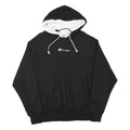 CHAMPION Mens Black & White Hoodie L Cotton Blend Pullover Sweatshirt