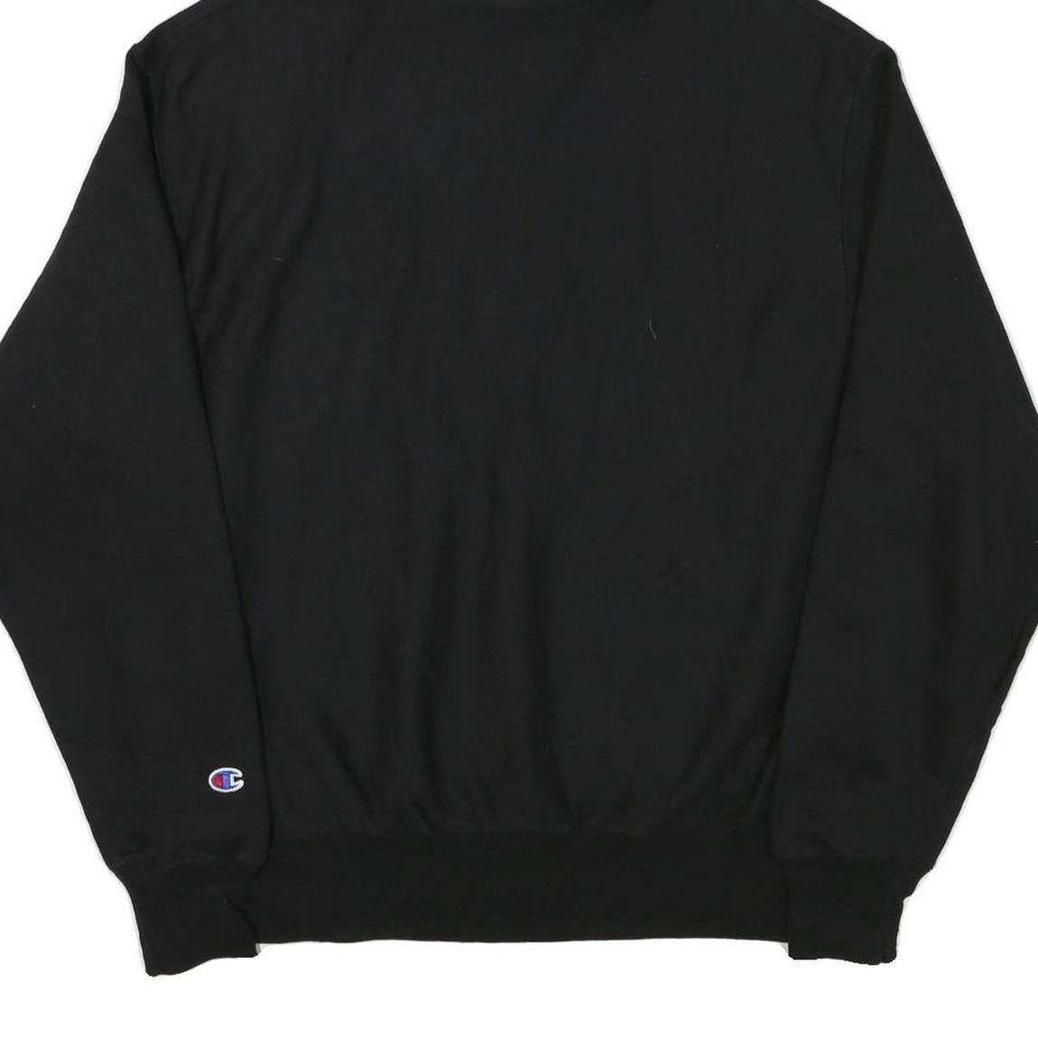 CHAMPION Mens Black & White Hoodie L Cotton Blend Pullover Sweatshirt