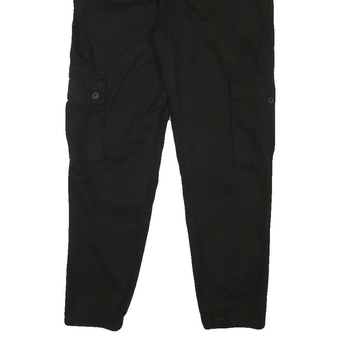 URBAN CLASSICS Mens Black Slim Cargo Trousers W32 L29 Casual Cotton Blend Zip