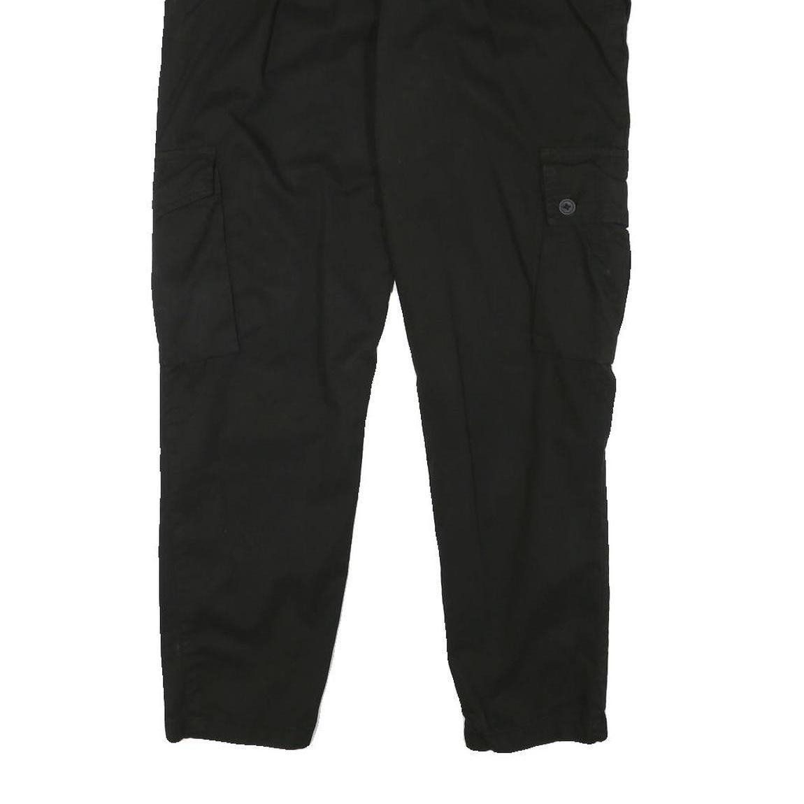 URBAN CLASSICS Mens Black Slim Cargo Trousers W32 L29 Casual Cotton Blend Zip