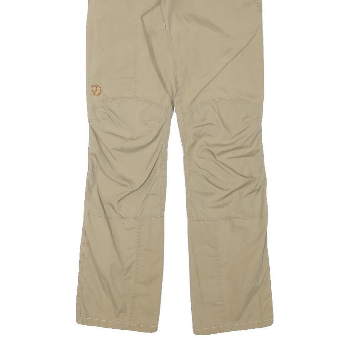 FJALLRAVEN Mens Cotton Blend Beige Regular Straight Trousers W29 L31 Outdoor