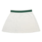 ADIDAS Womens White & Green Mini Cotton Blend Pleated Skirt UK 12 Sports Casual