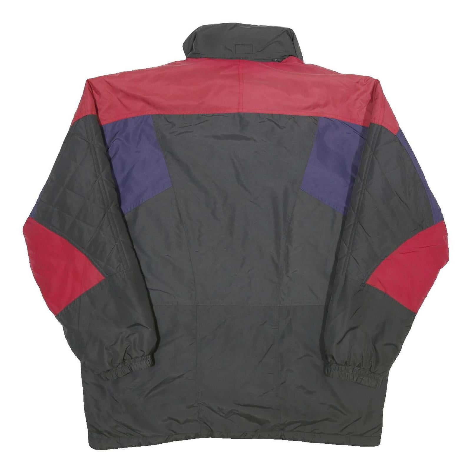 EITREL Mens Black & Red Colourblock Nylon Jacket L Zip Outdoor Winter