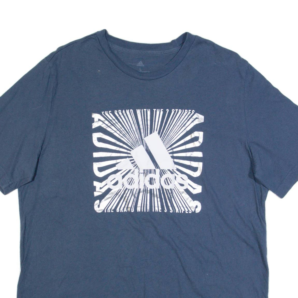 ADIDAS Mens T-Shirt Blue L
