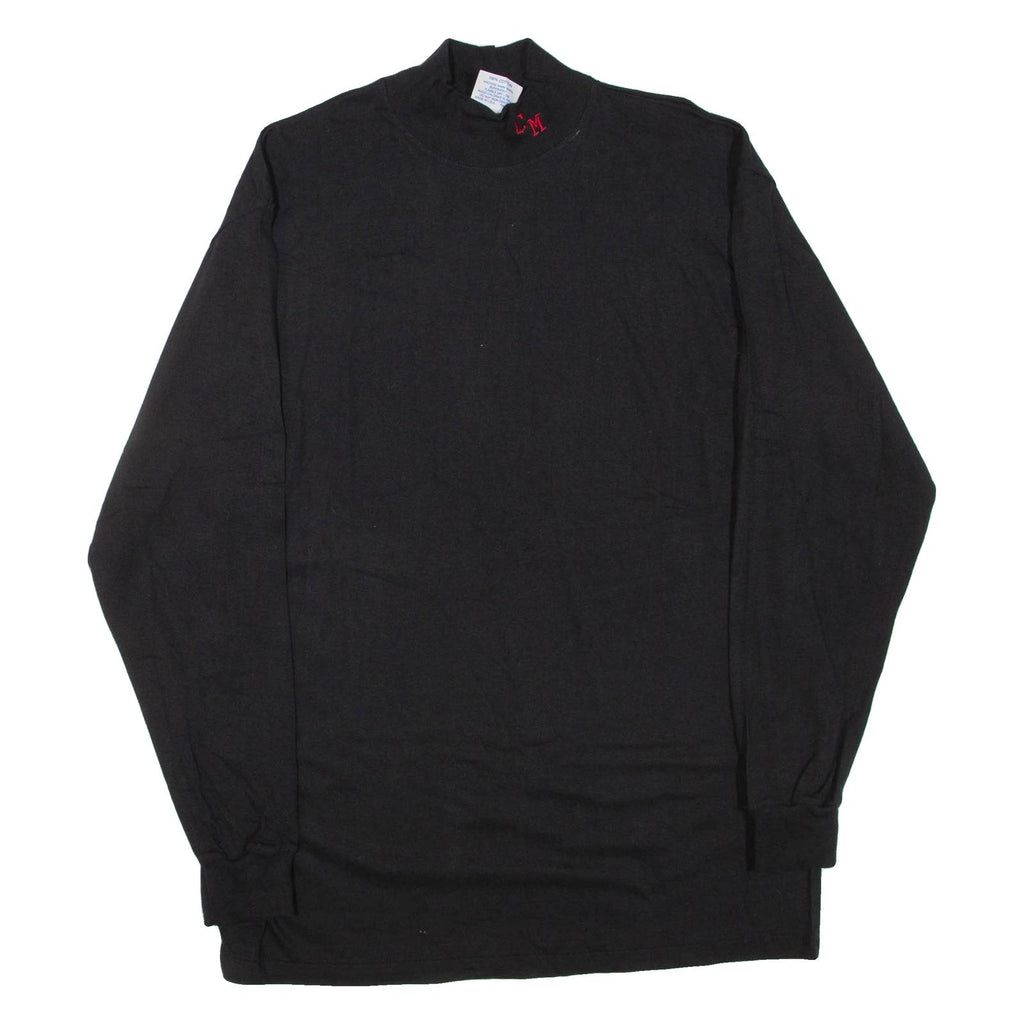 EAGLE USA Mens T-Shirt Black Long Sleeve Roll Neck L