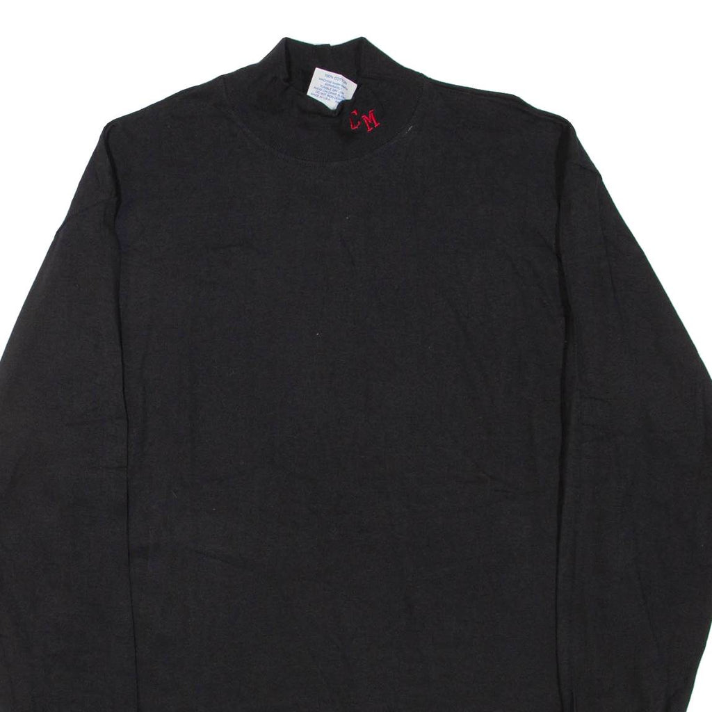 EAGLE USA Mens T-Shirt Black Long Sleeve Roll Neck L