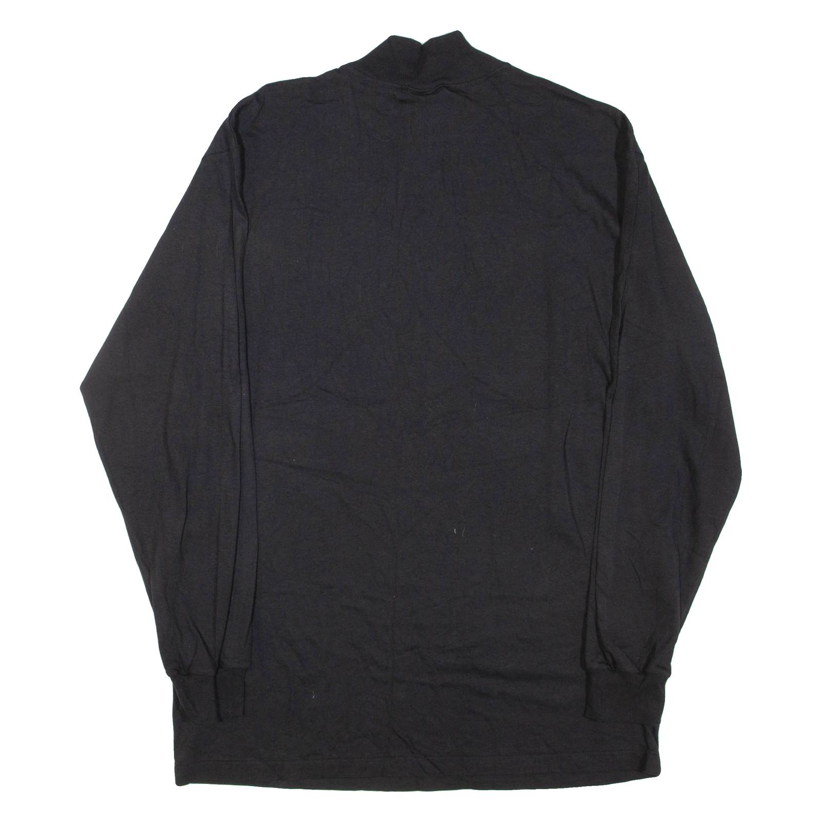 EAGLE USA Mens T-Shirt Black Long Sleeve Roll Neck L
