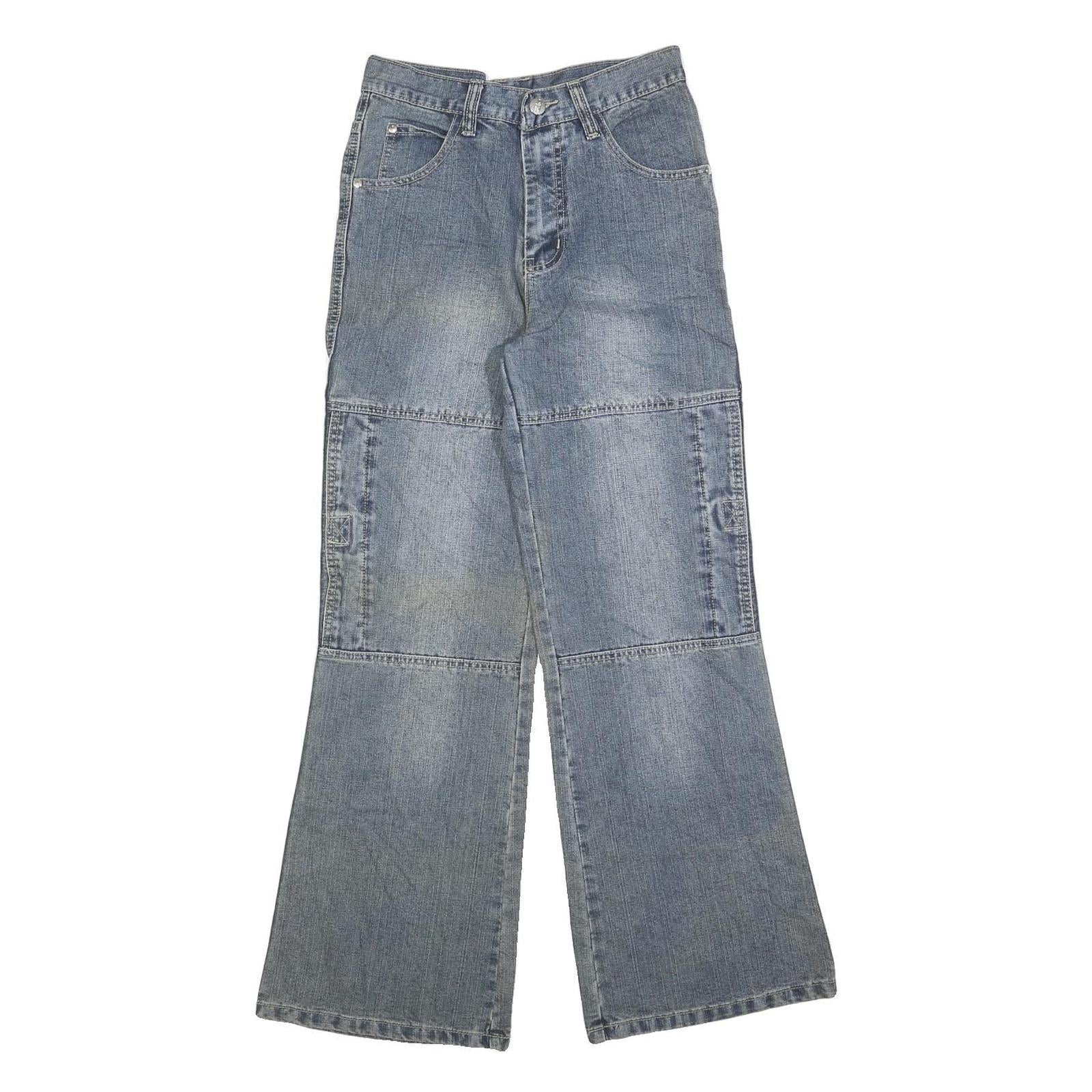 KALUOLISI Womens Jeans Blue Relaxed Wide-Leg Denim Medium W26 L30 Casual Fashion