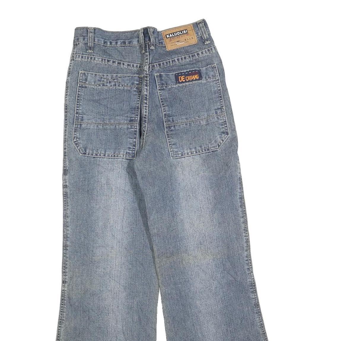 KALUOLISI Womens Jeans Blue Relaxed Wide-Leg Denim Medium W26 L30 Casual Fashion