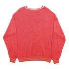 MALINA WONG Womens Red Patterned Cotton Blend Plain Crew Neck Basic Knit Jumper