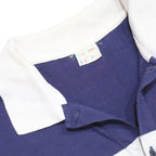 ELLESSE Womens Navy Blue White Striped Short Sleeve Polo Shirt S Cotton