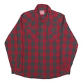 WRANGLER Mens Red & Black Checked Shirt L Casual Cotton Blend Long Sleeve