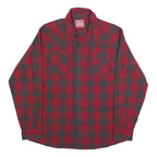 WRANGLER Mens Red & Black Checked Shirt L Casual Cotton Blend Long Sleeve