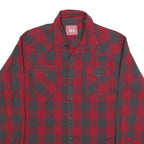 WRANGLER Mens Red & Black Checked Shirt L Casual Cotton Blend Long Sleeve