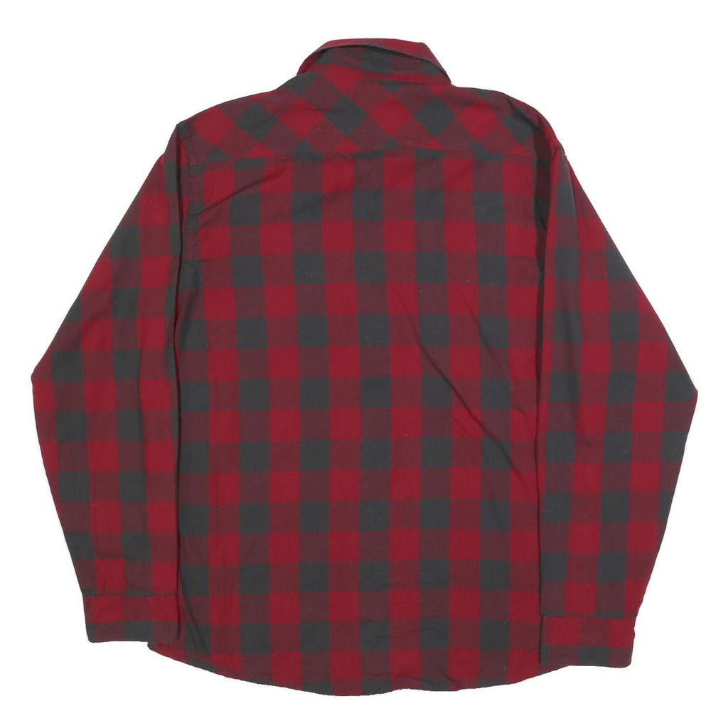 WRANGLER Mens Red & Black Checked Shirt L Casual Cotton Blend Long Sleeve