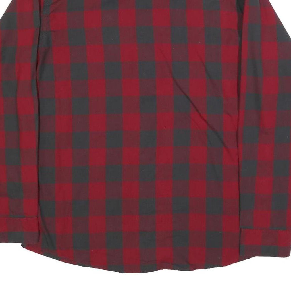 WRANGLER Mens Red & Black Checked Shirt L Casual Cotton Blend Long Sleeve