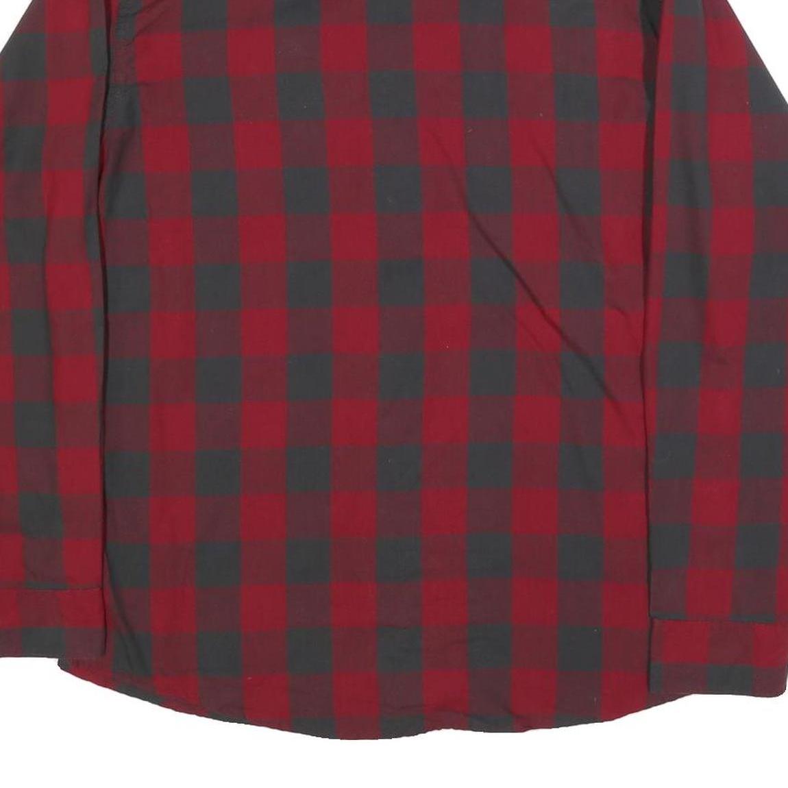WRANGLER Mens Red & Black Checked Shirt L Casual Cotton Blend Long Sleeve