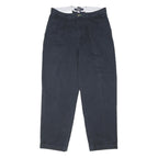 TOMMY HILFIGER Mens Cotton Navy Relaxed Tapered Trousers W33 L32 Casual Style