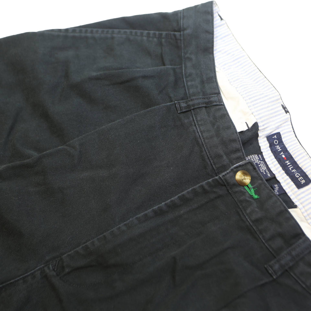 TOMMY HILFIGER Mens Cotton Navy Relaxed Tapered Trousers W33 L32 Casual Style