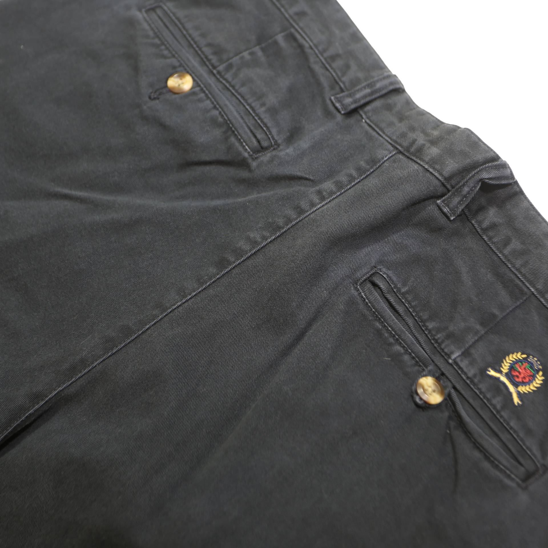 TOMMY HILFIGER Mens Cotton Navy Relaxed Tapered Trousers W33 L32 Casual Style