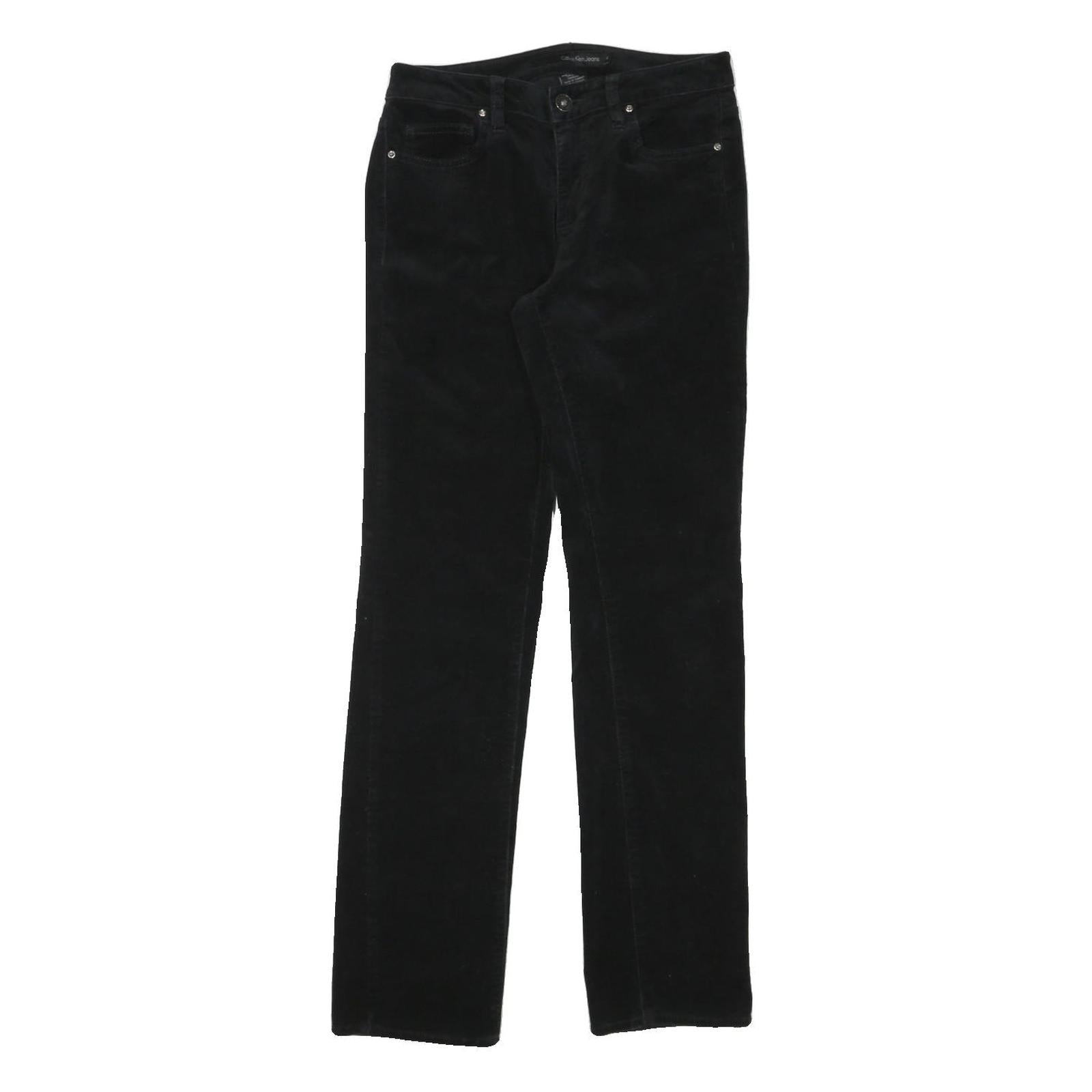 CALVIN KLEIN JEANS Womens Cotton Blend Black Regular Straight Trousers W30 L31