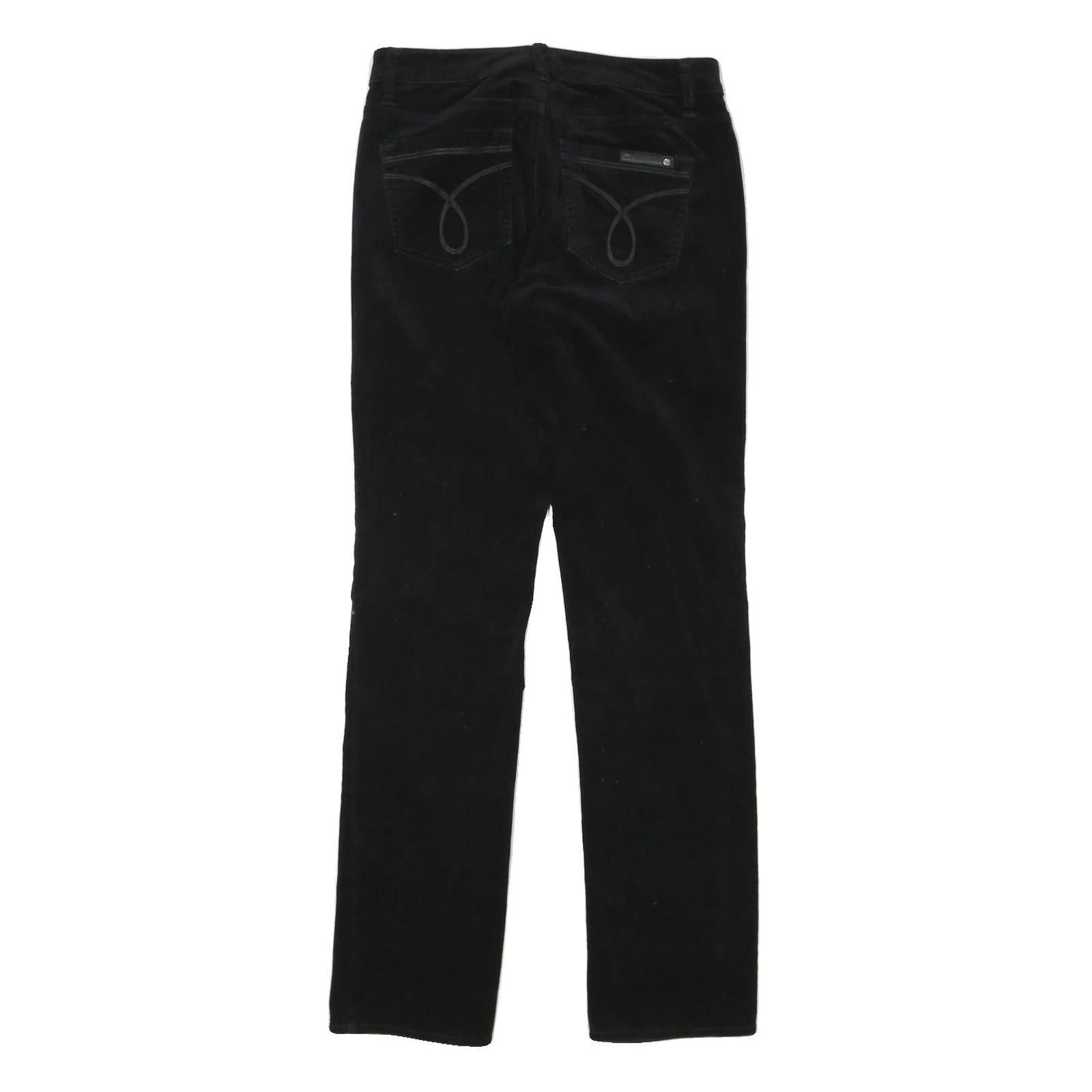 CALVIN KLEIN JEANS Womens Cotton Blend Black Regular Straight Trousers W30 L31