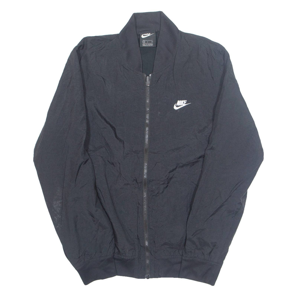 NIKE Sports Mens Bomber Jacket Black Nylon S