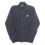 NIKE Sports Mens Bomber Jacket Black Nylon S