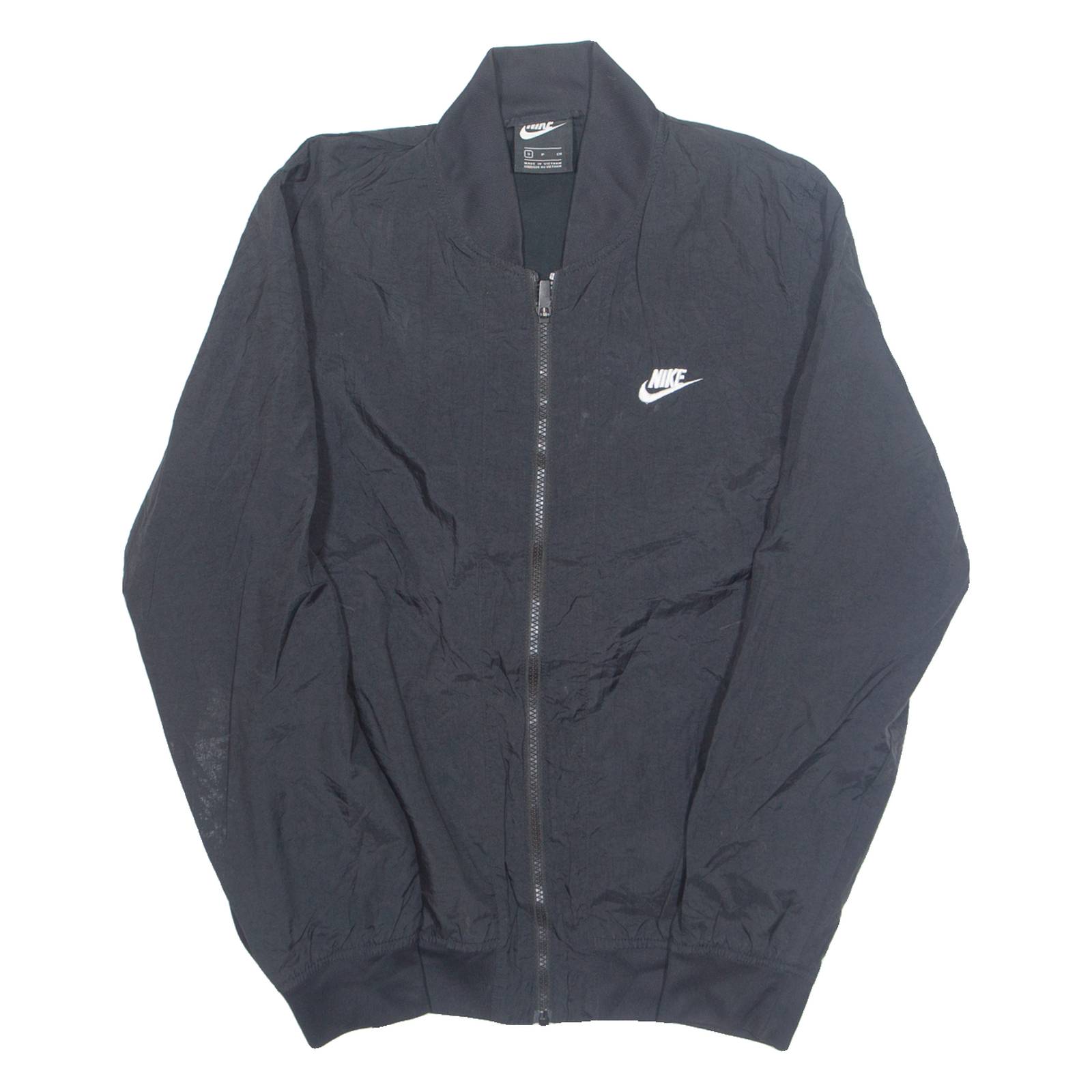 NIKE Sports Mens Bomber Jacket Black Nylon S
