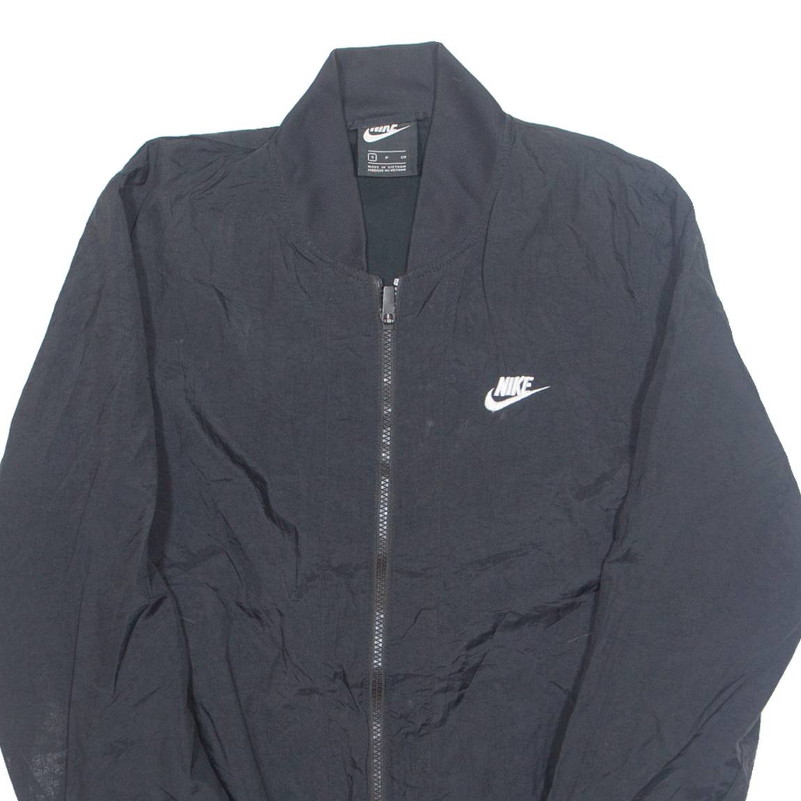 NIKE Sports Mens Bomber Jacket Black Nylon S