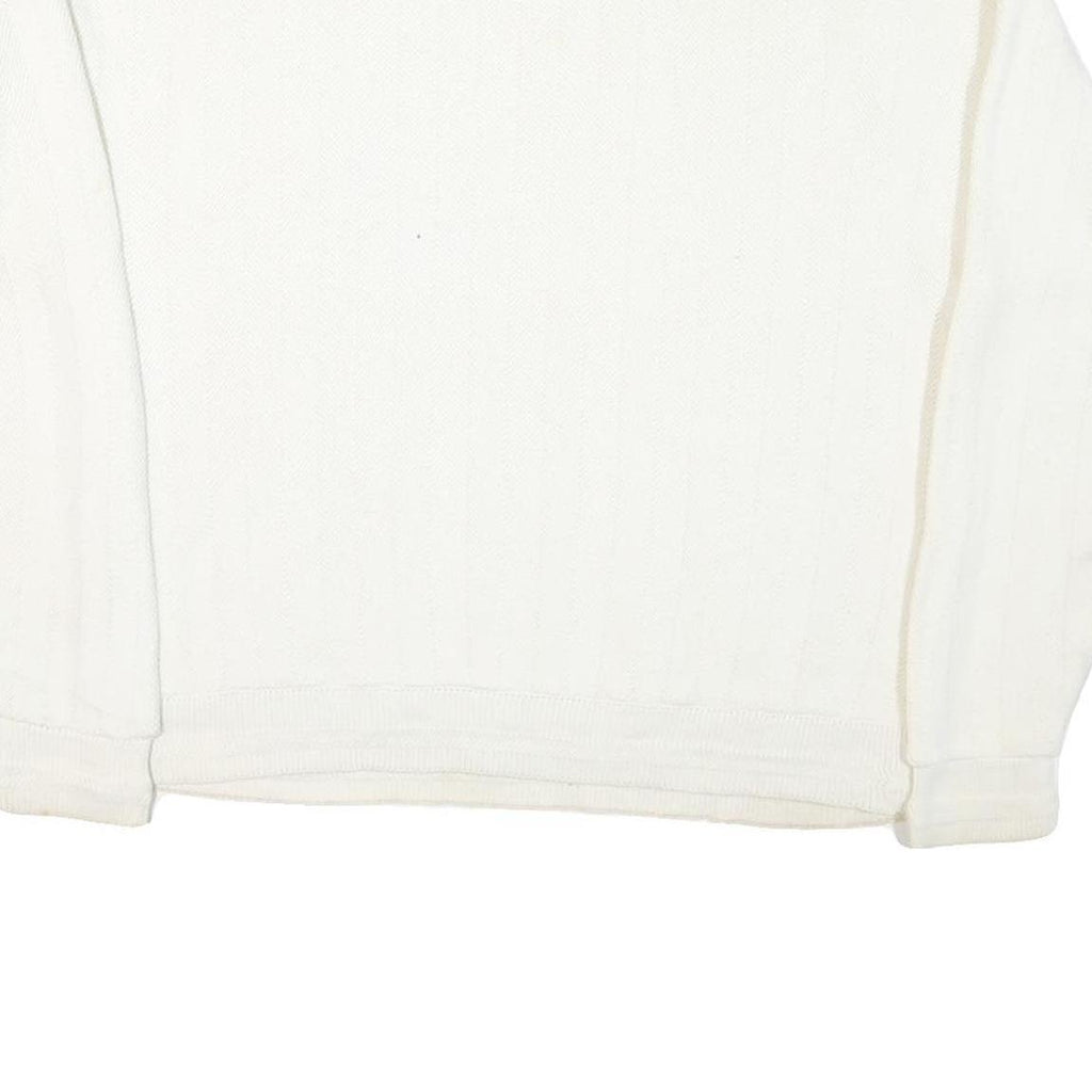 CHAPS RALPH LAUREN Mens White Cotton Blend Jumper Crew Neck Basic Knit L Classic