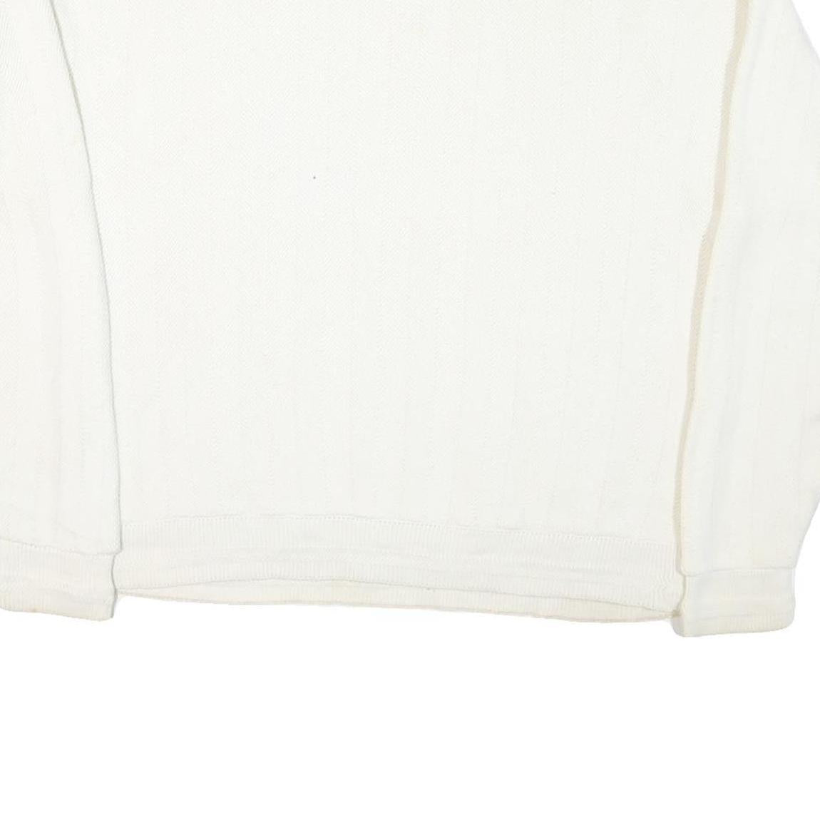 CHAPS RALPH LAUREN Mens White Cotton Blend Jumper Crew Neck Basic Knit L Classic