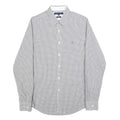 TOMMY HILFIGER Mens Grey Check Shirt L Classic Cotton Long Sleeve Formal