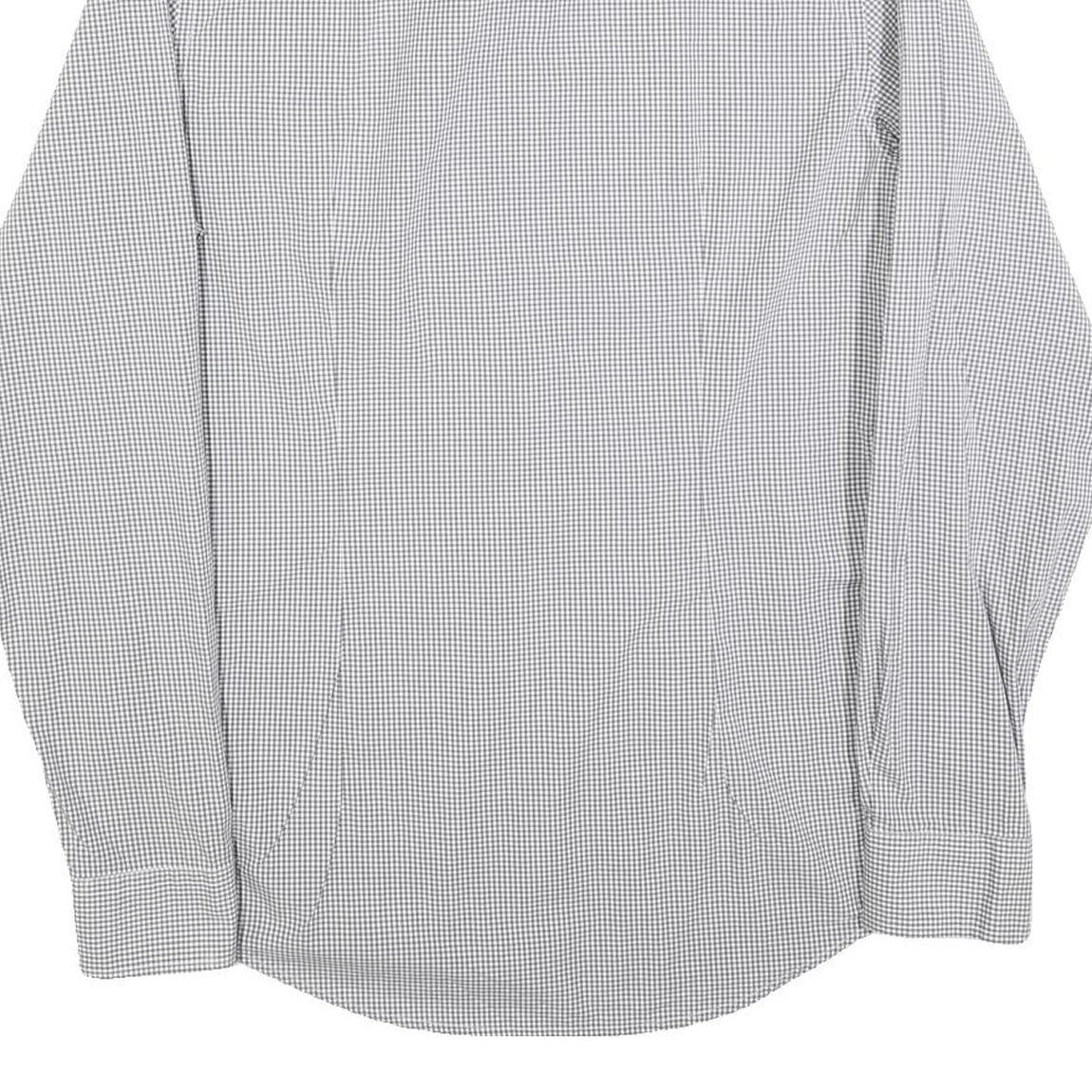 TOMMY HILFIGER Mens Grey Check Shirt L Classic Cotton Long Sleeve Formal