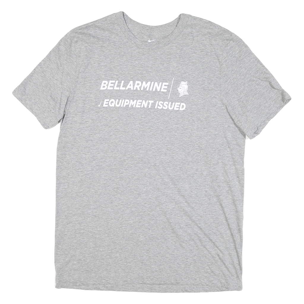 NIKE Mens Grey Bellarmine Equipment Issued Graphic T-Shirt M Short Sleeve Crew