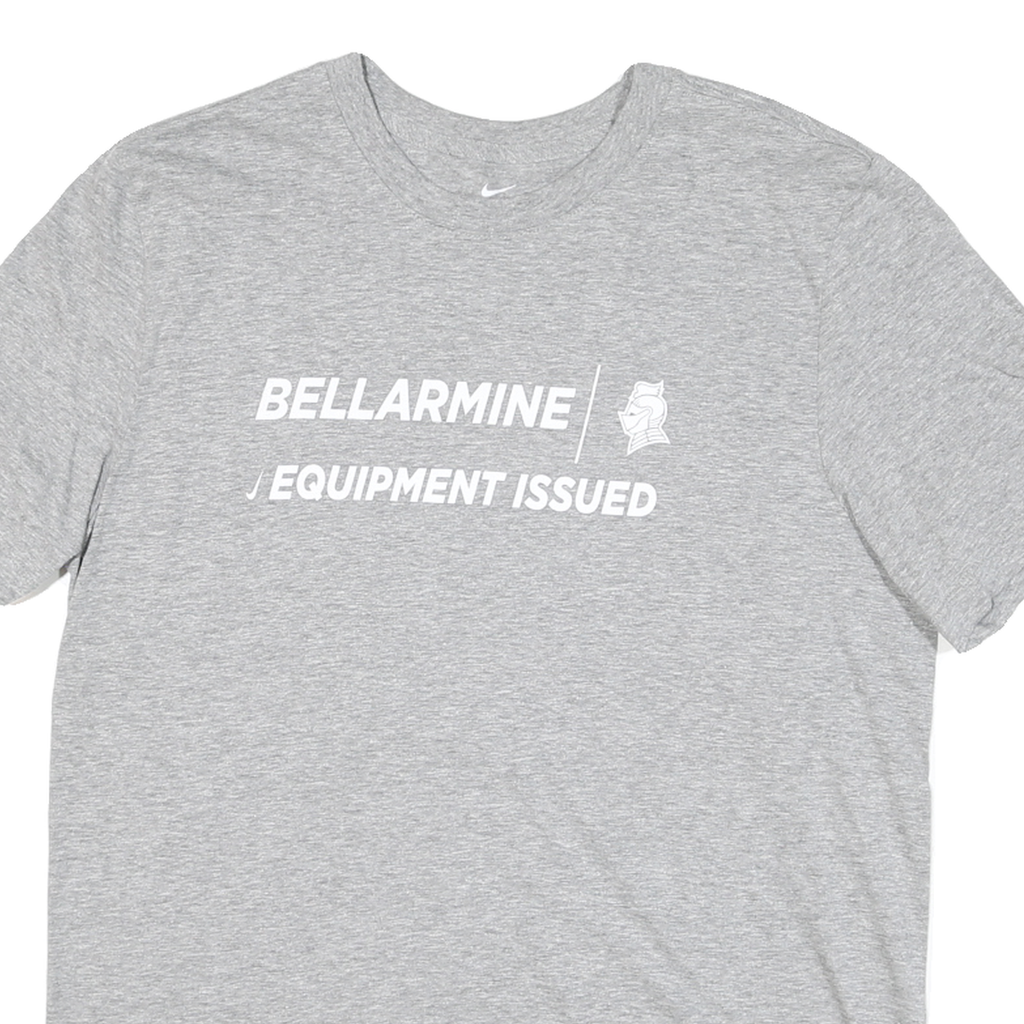NIKE Mens Grey Bellarmine Equipment Issued Graphic T-Shirt M Short Sleeve Crew