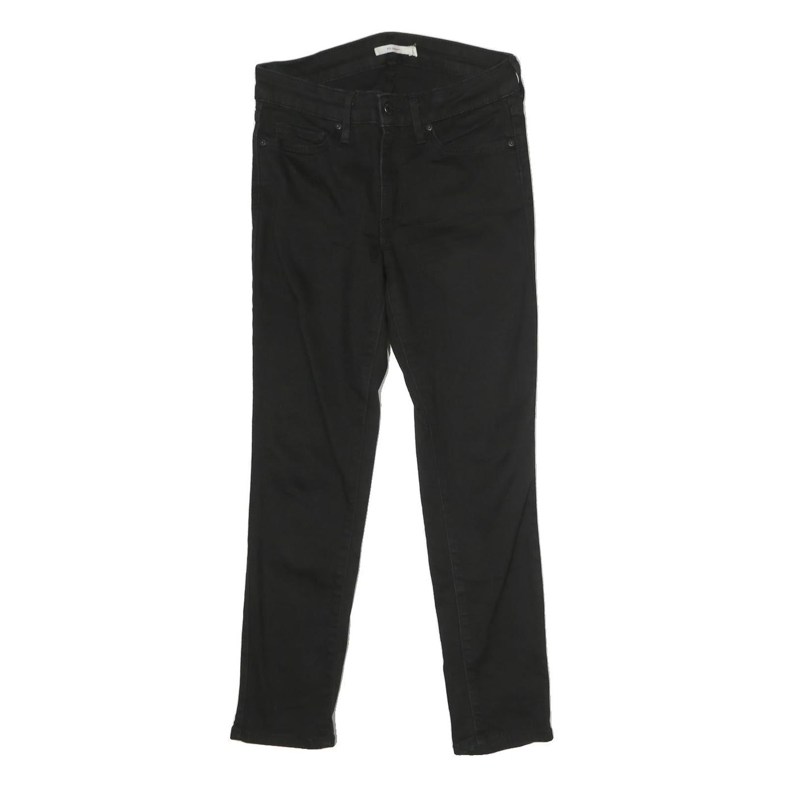 LEVI'S Mens Cotton Black Slim Skinny Trousers W28 L24 Zip Closure