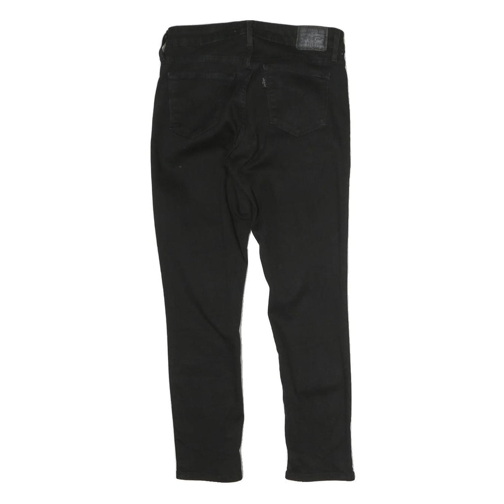 LEVI'S Mens Cotton Black Slim Skinny Trousers W28 L24 Zip Closure