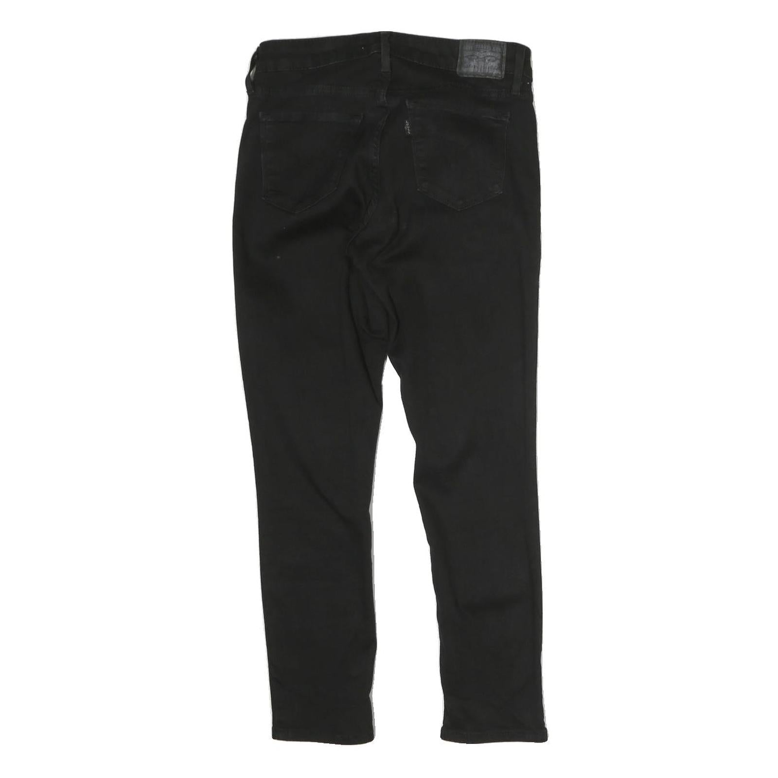 LEVI'S Mens Cotton Black Slim Skinny Trousers W28 L24 Zip Closure
