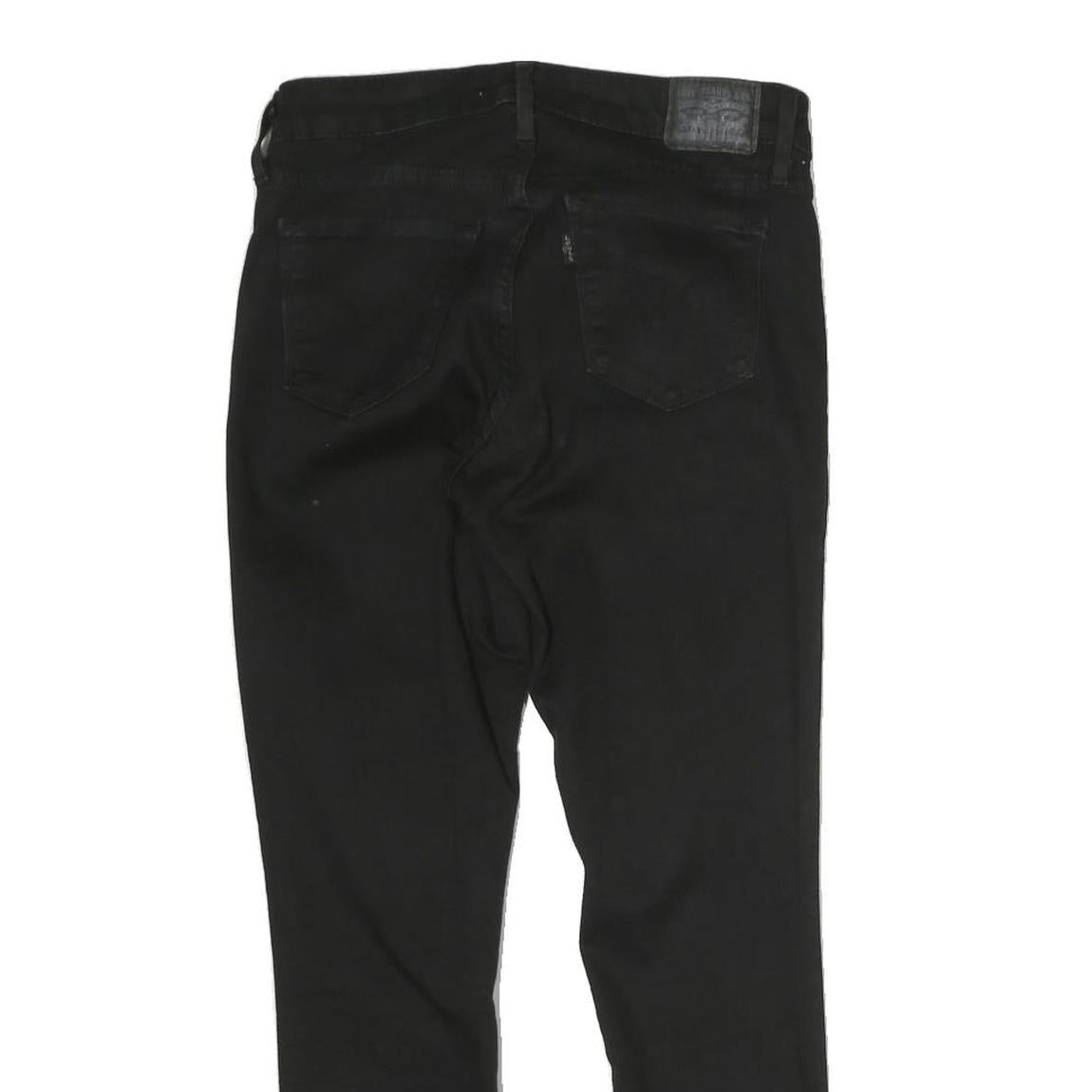LEVI'S Mens Cotton Black Slim Skinny Trousers W28 L24 Zip Closure