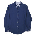 TOMMY HILFIGER Mens Blue Long Sleeve Shirt L Classic Cotton Blend Casual