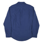 TOMMY HILFIGER Mens Blue Long Sleeve Shirt L Classic Cotton Blend Casual