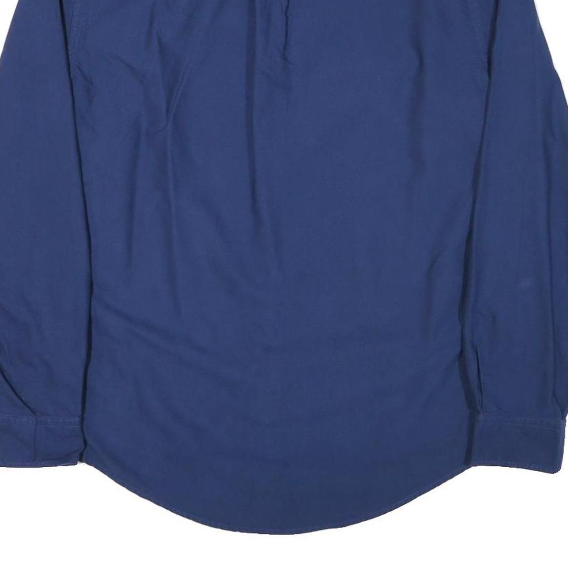 TOMMY HILFIGER Mens Blue Long Sleeve Shirt L Classic Cotton Blend Casual