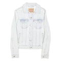 LEVI'S Womens Blue Denim Jacket S Cotton Blend Classic Button Closure Cropped