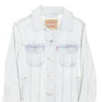 LEVI'S Womens Blue Denim Jacket S Cotton Blend Classic Button Closure Cropped