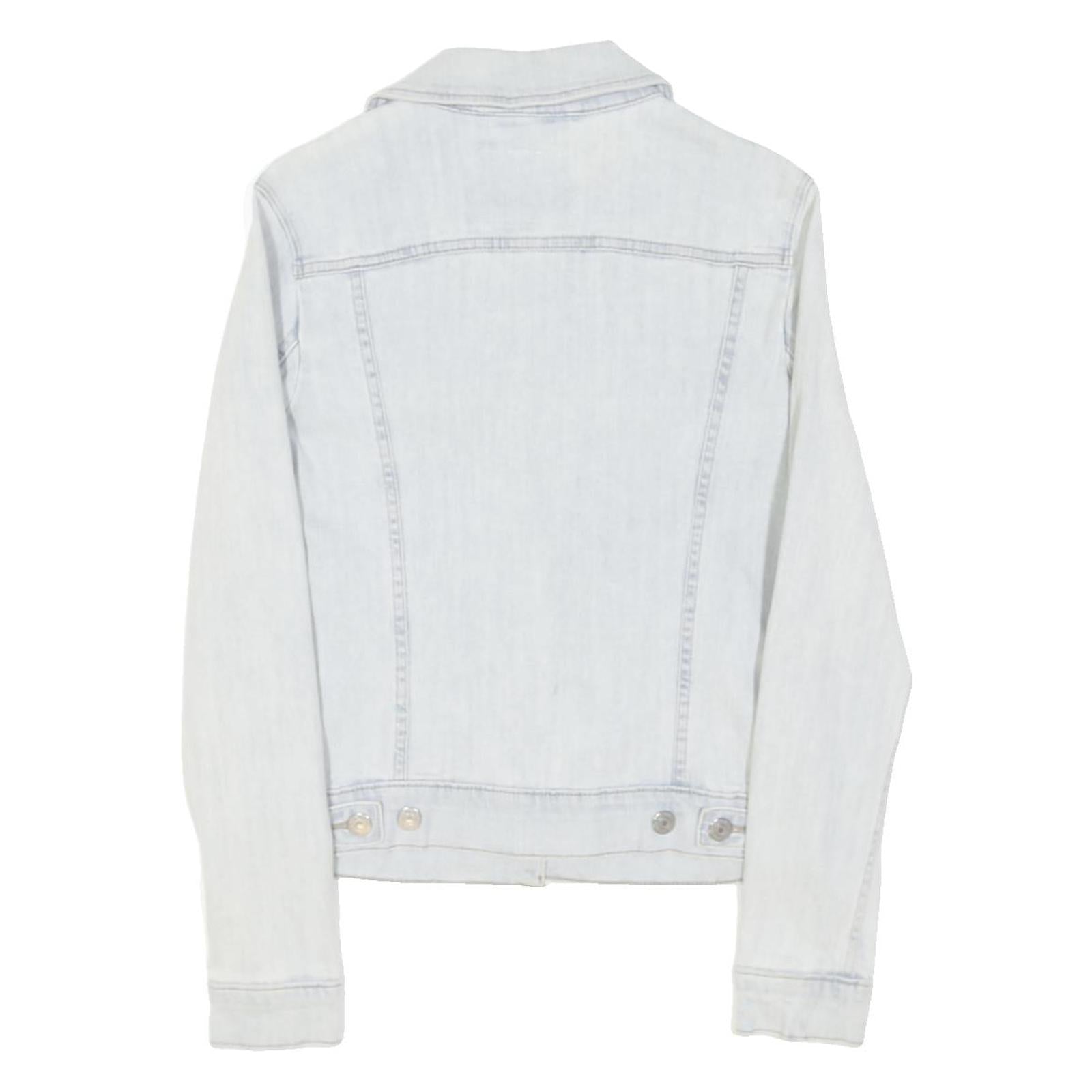 LEVI'S Womens Blue Denim Jacket S Cotton Blend Classic Button Closure Cropped